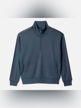 Unbound Merino Women's Merino Transit Quarter Zip Slate Blue Size XL